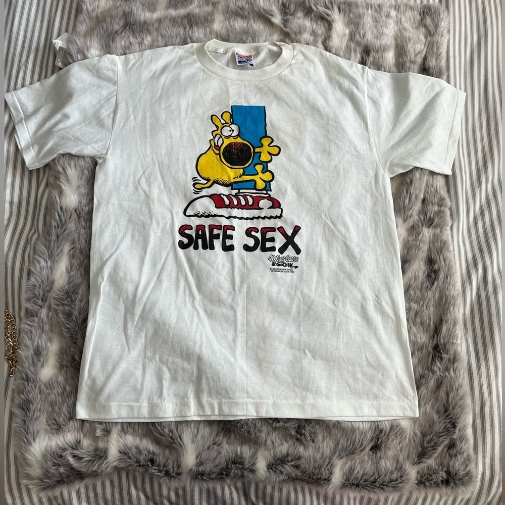 Vintage 1986 Grimmy Comic safe s e x Comedy tee t-shirt sz XL single stitch